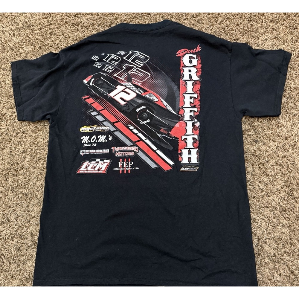 Unbranded Derek Griffith DG12 NASCAR Racing Black T-Shirt Signed Mens Sz Medium